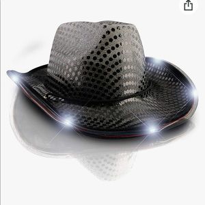 Black sequin light up cowgirl/cowboy hat